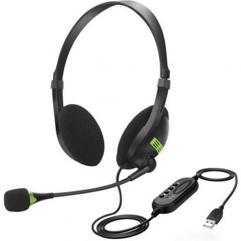 Lightweight USB Headset with Flexible Microphone - Universal Comfort for Computers and Laptops