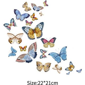 Autocollants mignons de papillons à transfert thermique pour enfants, patchs DIY non toxiques, appliqués lavables à repasser