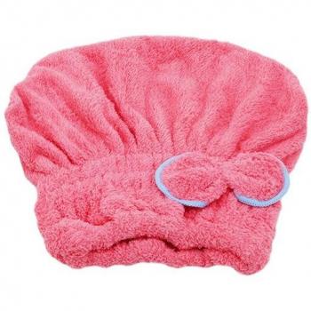 Serviette de bain femme microfibre couleur pure avec bandeau séchage rapide style oreille de chat