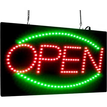Bright Animated LED Open Sign with US/EU/UK Plug - Neon Commercial Advertising Light Board