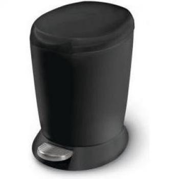Mini Plastic Waste Pedal Bin Black 6L