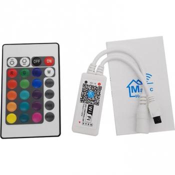 Smart RGBW LED Strip Controller with Bluetooth, Wi-Fi, RF/IR Remote, Alexa & Google Voice Control