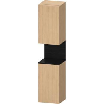 Armadio alto Duravit Qatego, 400x360x1760mm, con porta a sinistra e illuminazione a nicchia, finitura in rovere naturale e nero opaco