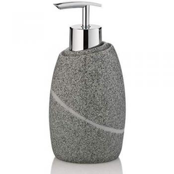 kela 20257 Seifenspender Talus aus Poly in grau, Plastik, 7.5 x 7.5 x 16 cm
