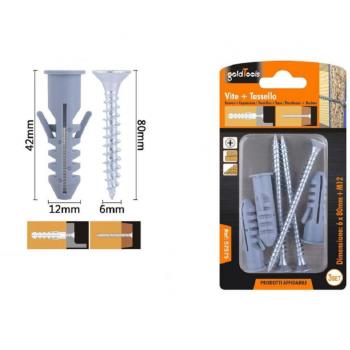 Set 3 Pz Viti Croisées 6x80mm avec Ancrages à Ailettes M12 Fischer 57575
