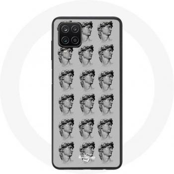 Samsung Galaxy A22 4G Hoesje Standbeeld Grijze Achtergrond
