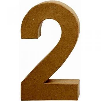 Chiffre 2 en carton CP26630