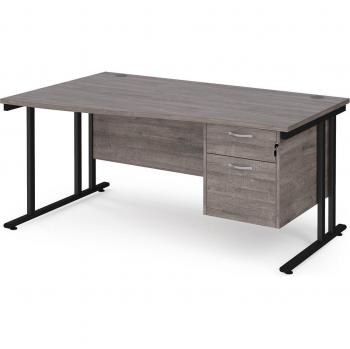 Black Cantilever Leg Frame, Grey Oak Top