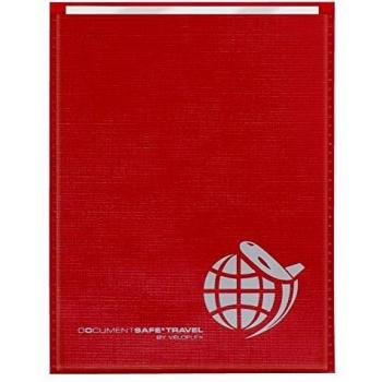 Veloflex 3257800 Document Safe Hülle, Reisepasshülle, Schutzhülle, RFID/NFC-Schutz, 100 x 128 mm, rot