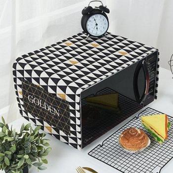 Nordic Geometric Microwave Oven Dust Cover with Storage Bag