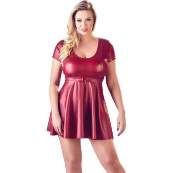 Cottelli CURVES Matt Wettlook Kleid mit Zierschnalle und Gürtel 3XL