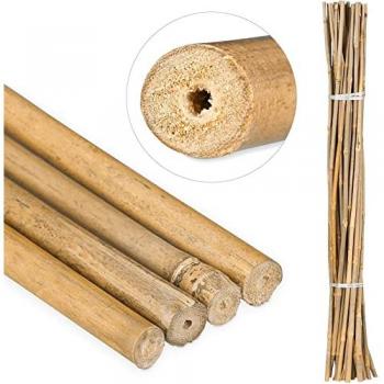 50 x Tutor in Bambù Plastificato da 90 cm, Asta Ecologica per Sostenere Piante e Alberi (6-8 mm)