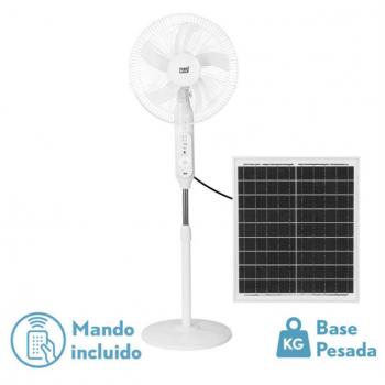 Ventilador DC de Pie Solar Clima Blanco 30W con USB