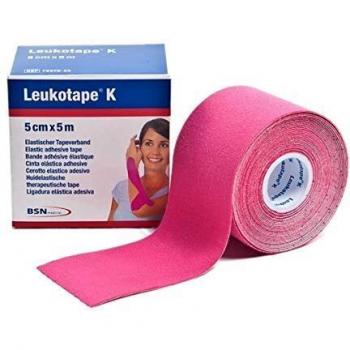Benda Adesiva Leukotape K Rosa 5 cm x 5 m para Taping Fisioterapico