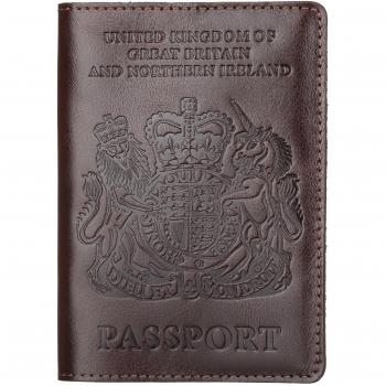 Shvigel Leather Passport Holder - for Men & Women - British Passport Cover Case