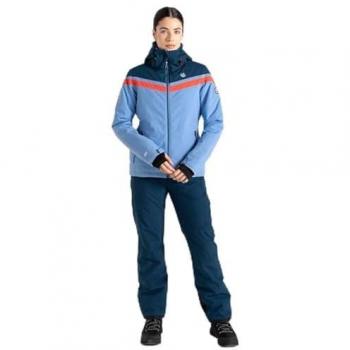 Dare 2b Women's Water-repellent Flurry Ski Jacket Hydrangea Blue Red, Size: 8