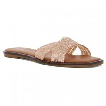 Dune London Women's Lexxo Open-Toe Flat Heel Sandals - Rose Gold and Tan - Size UK 4