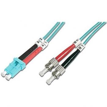 DIGITUS OM3 Multimode Fiber Optic Patch Cord, LC to ST, Duplex 2m