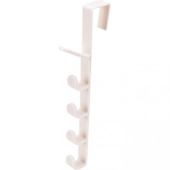 Seamless Multifunctional Five-Segment Plastic Bedroom Door Hanger Hook