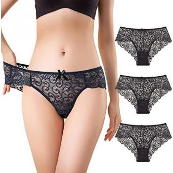 Lace Knickers for Women Underwear Sexy Bikini Briefs Lady Basic Pants Panties Pack of 5