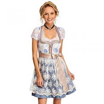 Krüger Dirndl Mini Dirndl 2tlg. 50 cm Saskia hellblau Natur, 42
