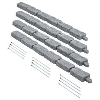 Bordure de Jardin en Fausse Pierre Modulaire VEVOR 1180x95x57 mm Résistante à la Décoloration - Gris