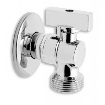 Valvola ad angolo con ritorno 1/2x3/4 per lavatrice - Rubinetto d'arresto cromato CF3016