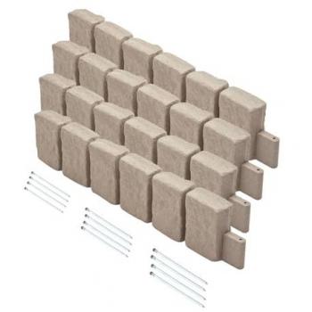 Bordure de Jardin en Fausse Pierre Modulable 1200 x 100 x 230 mm avec Pointes d'Ancrage - Bordure de Pelouse Réaliste Résistante à la Décoloration