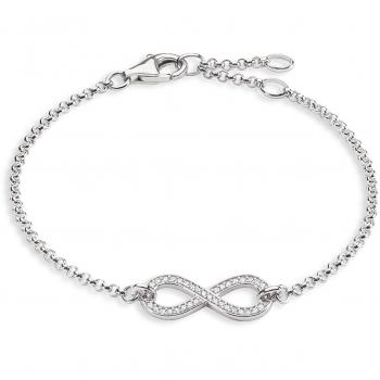 Thomas Sabo Women-Bracelet Glam & Soul 925 Sterling Silver Zirconia white Length from 16.5 to 19.5 cm A1310-051-14