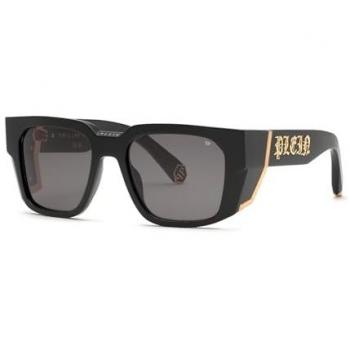 Philipp Plein Shiny Black Smoke Sunglasses - Unisex CAT3 54mm