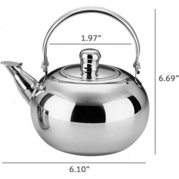 Stainless Steel Loose Leaf Tea Infuser Kettle Pot with Removable Strainer, Silver