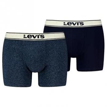 LEVI'S 2er-Pack einfarbige Boxershorts aus Bio-Baumwolle mit Logobund