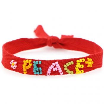 Go2BoHo Boho Stoffarmband mit Miyuki Samenperlen und handgewebten Buchstaben für Frauen 2022