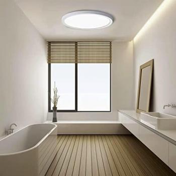 LED Ceiling Light Bathroom Ceiling Light with 18W 4000K 1600LM Daylight, Installs Easily Led Lamp with Fittings, Flush Ceiling Light for Bedroom, Living Room, Kitchen, Porch, Dining Room, Hall