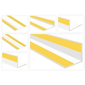 Plinthe PVC blanche 2m - Profil spécial avec rainures adhésives ou angle de pliage - HJ