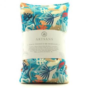 Saco Térmico de Semillas para Microondas con Aromaterapia de Lavanda y Mijo - Cojín Cervical Alivio Dolor Muscular 48 x 13 cm, 850g, Estampado Flamenc