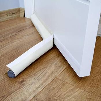 Door Draught Excluder 90 cm, Anti-Cold Unilateral Door Bottom with Self-Adhesive Seal, Protection Against Air Currents and Noise, Weather Stripping Door Seal Strip