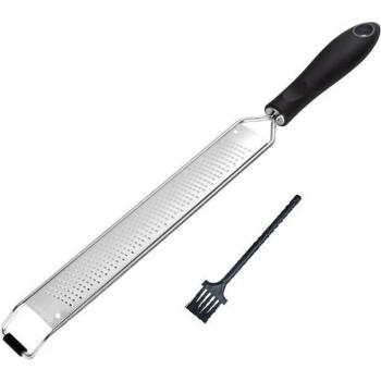 Stainless Steel Cheese and Fruit Grater with Brush - Versatile Kitchen Tool for Chocolate, Vegetables, and Fruits