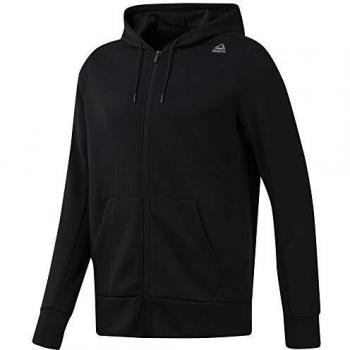 Reebok Wor Mel Dbl Kn Fz Hoodie Men's Sweatshirt, mens, Sweatshirt, DP6166, Black , L