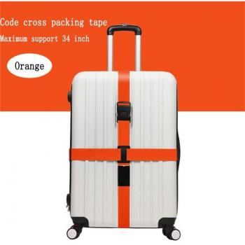 Adjustable Nylon Luggage Strap with 3-Digit Combination Lock and Cross Belt Design