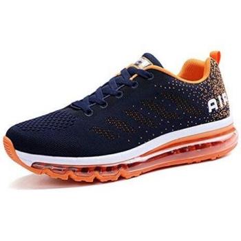 Monrinda Women Air Trainers Running Shoes Men Breathable Outdoor Sneakers Fitness Jogging Sports Ladies Shoes blueorange 42EU