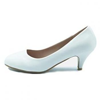 Where's That From Women's 'Shea' White Faux Leather Low Heel Court Pump - Size UK 8 Comfort Formal Slip-On Shoes