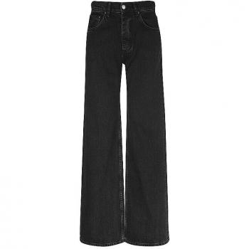 Anine Bing Women's Wide Leg Black Washed Denim Jeans Size W29