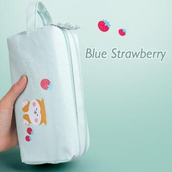 Large Capacity Multi-Color Pencil Case with Handle for Stationery and Office Supplies