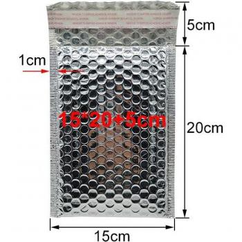 Silver Aluminium Foil Bubble Mailer Bags - 2 Pcs Metallic Padded Envelopes