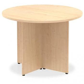 Maple Top 1000mm Round Meeting Table with Arrowhead Legs