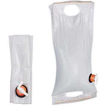 Relaxdays, transparent Poche 10 L pliable, Jerrycan jerricane Bidon robinet bouchon camping Sac eau, PVC