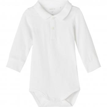 NAME IT Holger Baby-Langarmstrampler für Jungen, Weiß, Größe 74