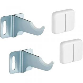 Supports muraux en aluminium pour radiateurs - Couverture ABS blanche, capacité 50 kg, lot de 2 pièces