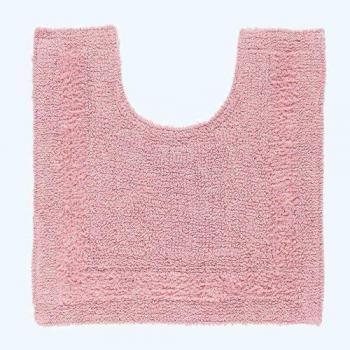 Luxury Blush Pink Reversible Cotton Toilet Pedestal Mat - Extra Soft, Non-Slip, Washable, Quick-Dry